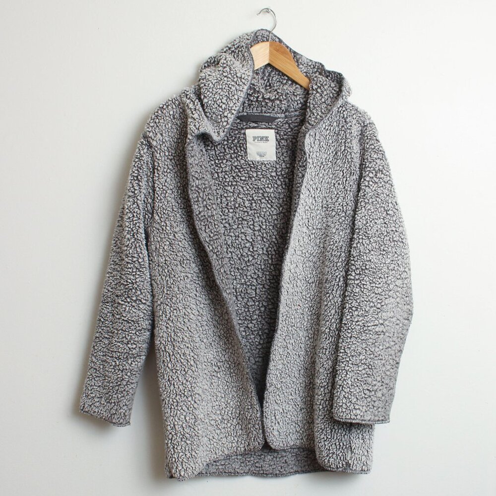 Victorias Secret Pink Sherpa Hooded Cardigan Womens XS Gray